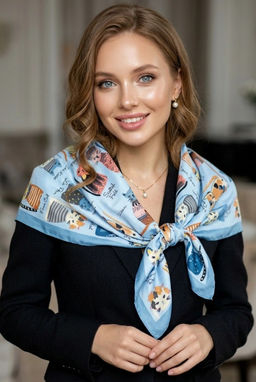 K13595 Платок (60/60 шелк искусственный) МУЛЬТИЦВЕТ_15