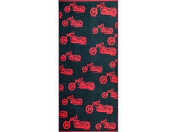 Полотенце махровое 6с102.411ж1 Мото-паттерн(т.зеленый1) 67х150см