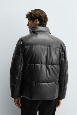 FAUX LEATHER PUFFER JACKET - Zara фото 3