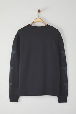 TRENDYOL MAN Antrasit Oversize/Genis Kesim Bisiklet Yaka Ejderha Bask?l? Sweatshirt TMNSS25SW00007 - Trendyolmilla фото 3