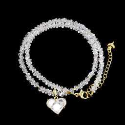 Бусы с сердечком чокер граненные из искуственного Хрусталя