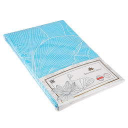 Пододеяльник Евро Макси Аквилегия голубой 240х215см, поплин 115г/м2, хлопок 100%, упаковка классическая ПВХ 28х41см, Домашняя мода (Россия)  фото 2