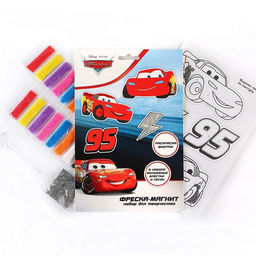 Фреска-магнит «Тачки», набор для творчества.