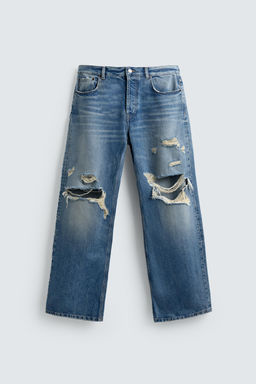 RIPPED RELAXED FIT JEANS - Zara фото 7