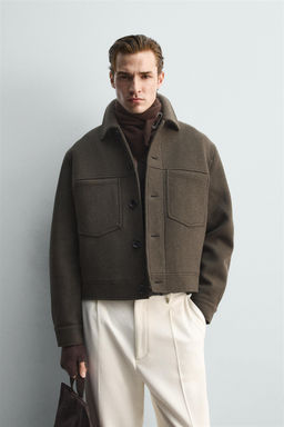 LIMITED EDITION WOOL BLEND CROPPED JACKET - Zara фото 2