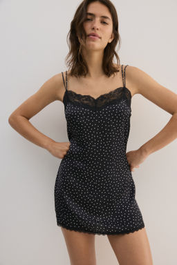Camis?n lencero de sat?n con ribetes de encaje - H&m фото 6