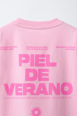 CAMISETA ESTAMPADO TEXTO / Rosa vigor? - Zara фото 5