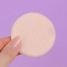 Цена за 5 шт. Пуховка для макияжа, с держателем, d=6 см, МИКС