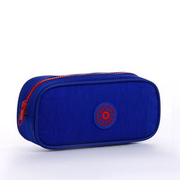 Косметичка-пенал на молнии с карманом, Звезда, васильковая