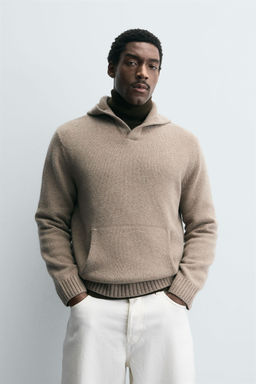 100% WOOL HOODIE JUMPER - Zara фото 2