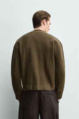 TEXTURED RELAXED FIT CARDIGAN - Zara фото 11