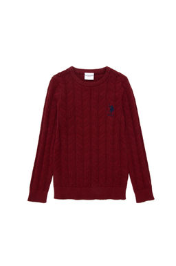 Базовый свитер бордово-красного цвета для мальчика - U.s. polo assn фото 3