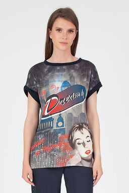 9-983-01/587-4348-22 Блуза трикотаж принт Синема, 37 - Serginnetti фото 6