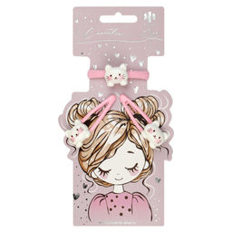 Набор аксессуаров для волос арт. 71759 / 10 КОТИКИ (1 резинка, 2 заколки в наборе, заколки: клик-кл