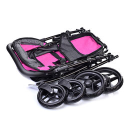 Коляска для кукол 2 в 1 металлическая, цвет серо-розовый, в пакете