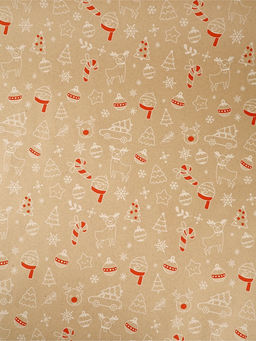 Бумага в тубусе крафтовая в рулоне «Новогодние мотивы», 0.68 × 7 м