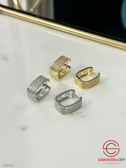 Серьги с камнями из медицинской стали