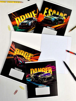 Тетрадь школьная ученическая, 24 л, клетка, арт. 66694/ 20 ОГНЕННАЯ ТАЧКА /А5+, мягкий переплёт (2 скобы), обложка - выборочный УФ-лак, мелованный картон 190 г/м?, Упаковка Ассорти/