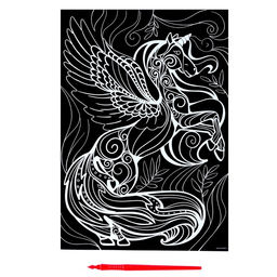 Гравюра «Волшебный единорог» с металлическим эффектом «золото» А4