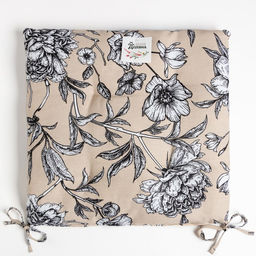 Сидушка на стул Доляна Blooming garden 42х42х7см, 100% хлопок, 164 г/м2  фото 4