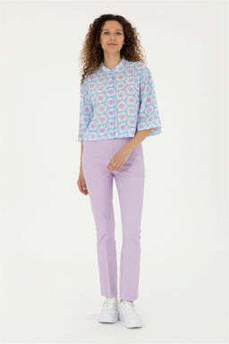 U. S. Polo Assn / Женская голубая рубашка с длинным рукавом - U.s. polo assn фото 4