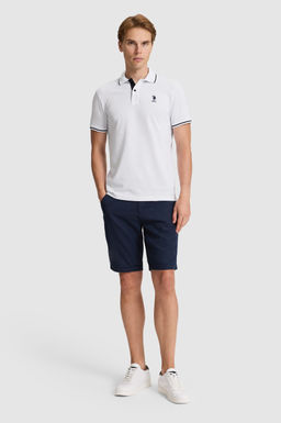 Erkek Beyaz Slim Fit Polo Yaka Basic Ti__rt - U.s. polo assn фото 4