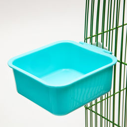 Миска с креплением на клетку, 15 х 12 х 5 см, голубая - Пижон фото 4