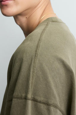 WASHED TEXTURED T-SHIRT - Zara фото 6