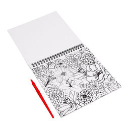 Блокнот гравюра-раскраска Цветочное наслаждение, 19х19 см - Школа талантов фото 4