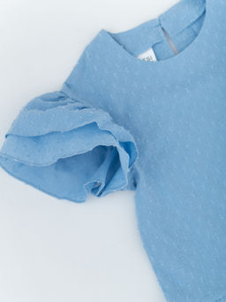 Блуза для девочки с коротким рукавом, голубой - Lesi kids фото 7