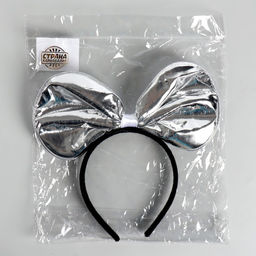 Карнавальный ободок Бант, серебряный - Страна карнавалия фото 2