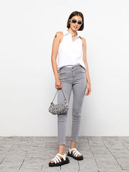 Mercury Skinny Fit D?z Cep Detayl? Kad?n Rodeo Jean Pantolon