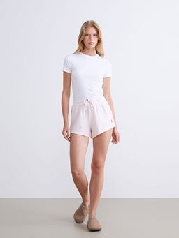 Beli Lastikli Bask?l? Kad?n ?ort Pijama Alt? 2li