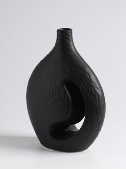 Ваза для цветов «Невада», 23×16.5 см, керамика, чёрная