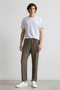 %100 Pamuk Relax Fit Rahat Kesim Yazl_k M_slin K_sa Pa_a Jogger Pantolon