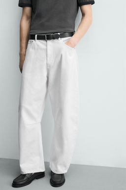 PANTAL?N BARREL FIT / Blanco