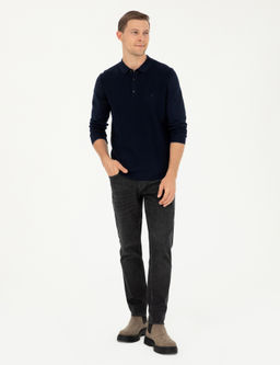 Темно-синий свитер обычного кроя - Cacharel фото 5