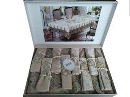 Скатерть EFOR LINDA 160*220 8 салф капучино