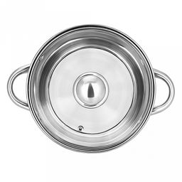 Кастрюля из нержавеющей стали "Greta" 1,0л, д11,3см, h7,5см, s0,4см, дно s1,3см, стеклянная крышка, цветная коробка, "Appetite" (Китай)