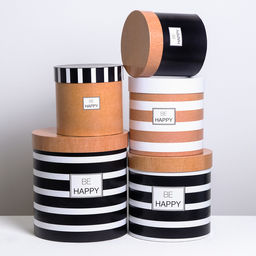 Набор круглых подарочных коробок 5 в 1 Крафт,15 15 15 - 23 23 25 см - Дарите счастье фото 2