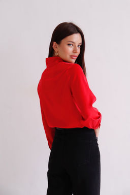 Martichelli Блуза с завязками красная  фото 2