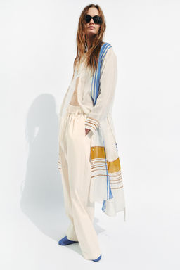 VESTIDO CAMISERO RAMIO 100% ZW COLLECTION / Multicolor