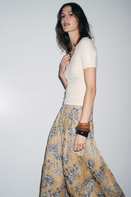 RIBBED LACE T-SHIRT - Zara фото 5