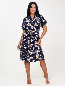 95-Х ХАЛАТ ЖЕНСКИЙ (Нарцисс на синем)