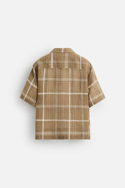 CHECKED LINEN/COTTON SHIRT - Zara фото 8