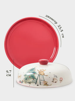 Блинница новогодняя Доляна «Волшебный праздник», 23.5×9.7 см, доломит, белая