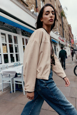 FAUX SUEDE BOMBER JACKET - Zara фото 5