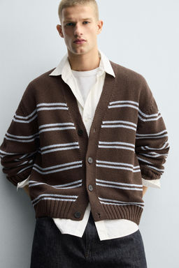 STRIPED JACQUARD CARDIGAN - Zara фото 5
