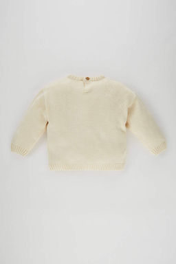 Свитер с круглым вырезом с принтом для маленьких мальчиков - Defacto фото 4