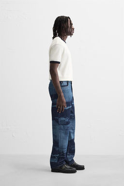 PRINTED RELAXED FIT JEANS - Zara фото 4